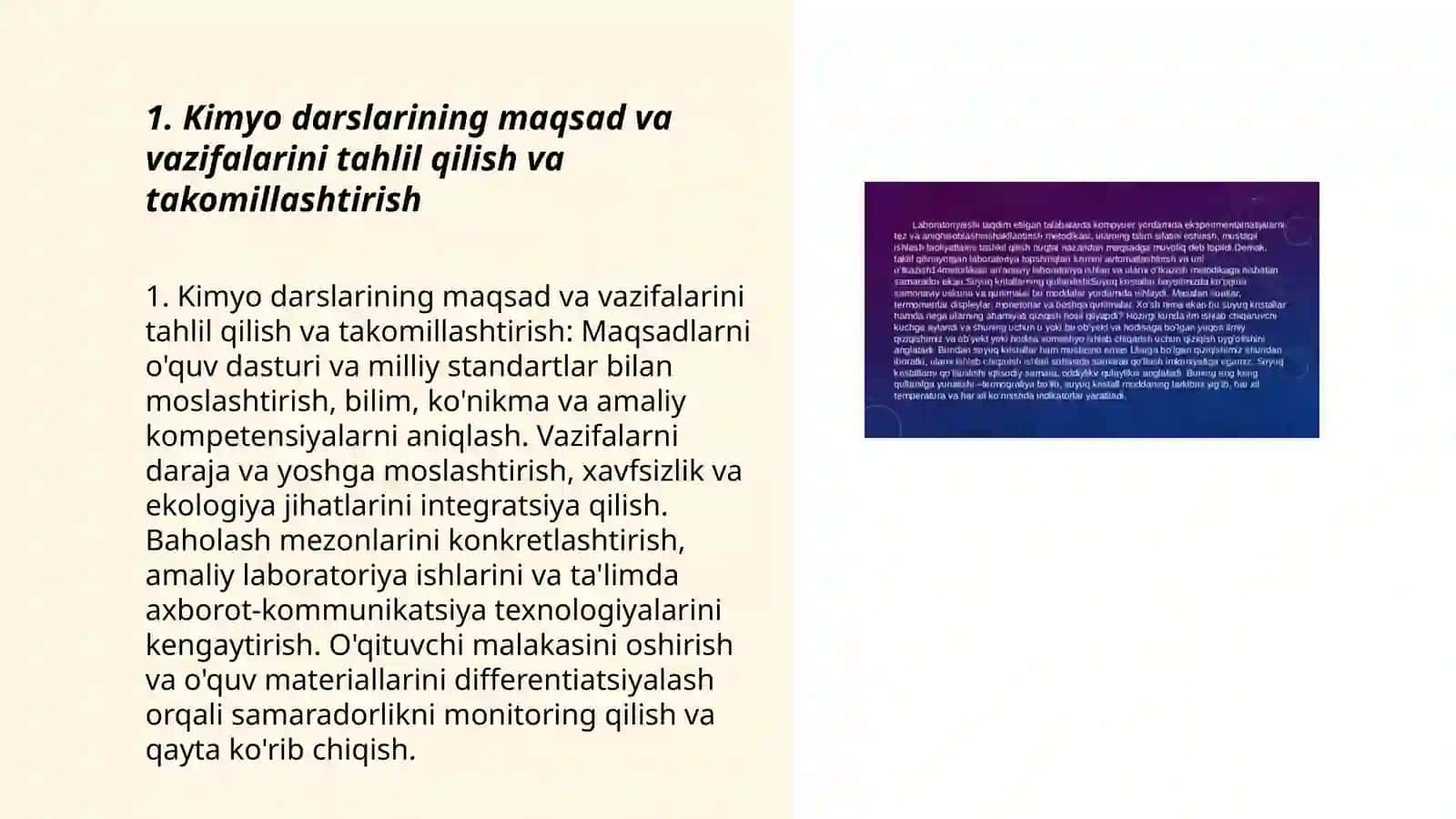 Kimyo darslarini analiz qilish va uni takomillashtirish metodikasi 3