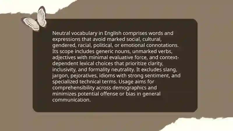 Neutral vocabulary 3