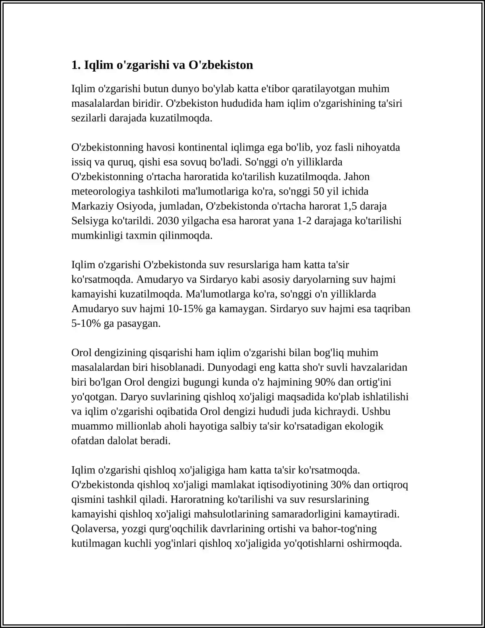 O'ZBEKISTON VA GLOBAL MUAMMOLAR 3