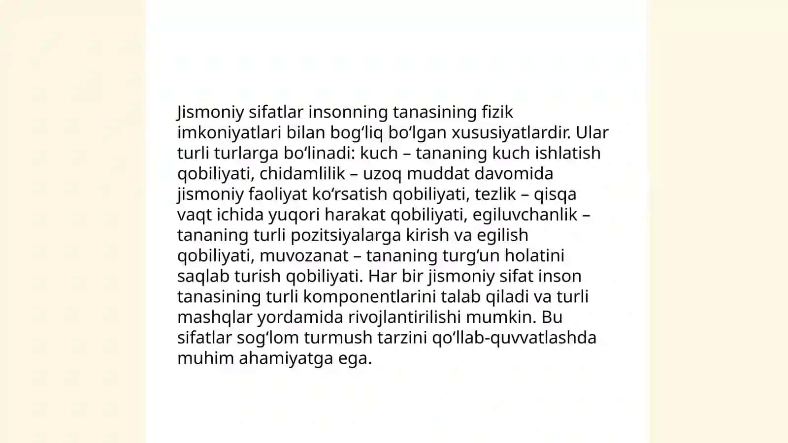 Jismoniy mashg’ulotlar jarayonida jismoniy sifatlarni rivojlantirishning fiziologik mexanizmlari 3