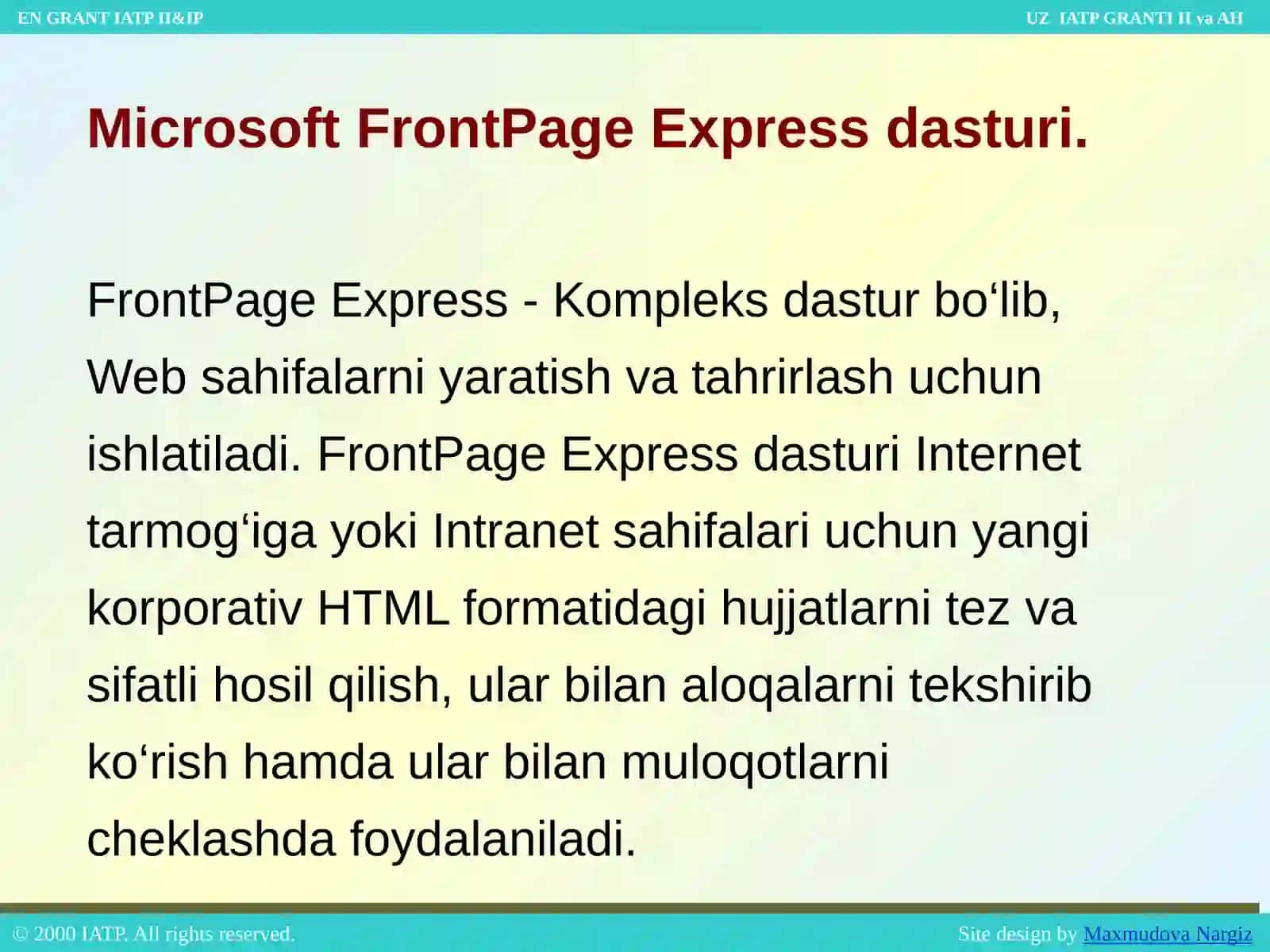Microsoft FrontPage Express 3