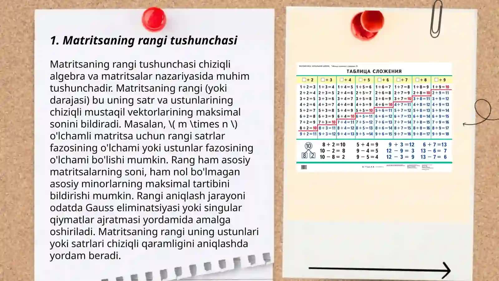Matritsaning rangi 3