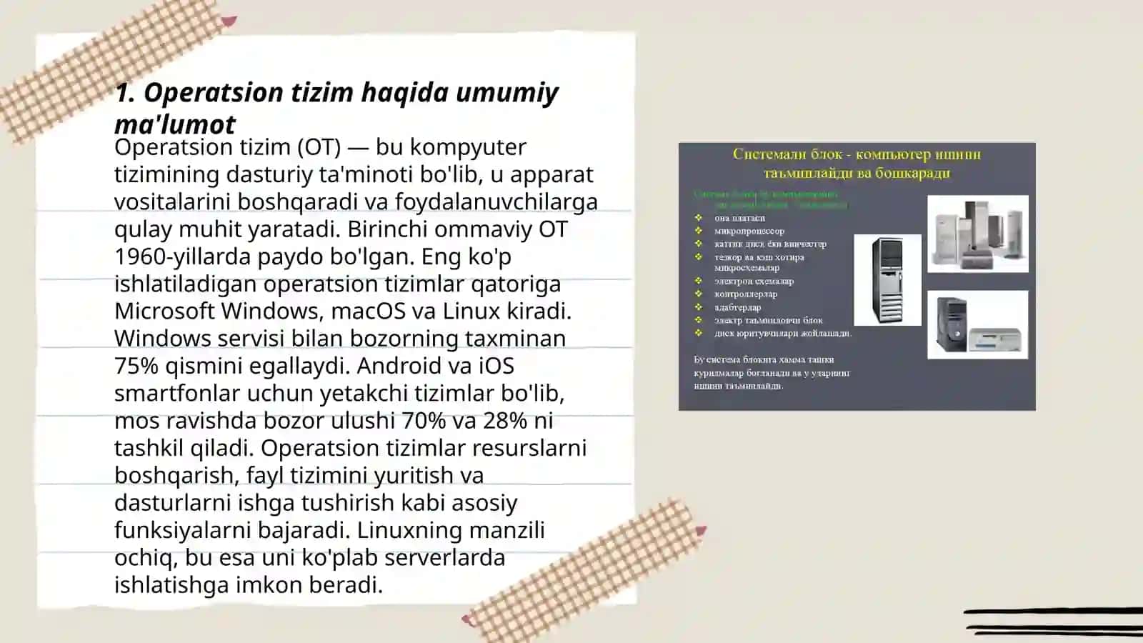 Kompyuterda xizmat koʻrsatish dasturlari bilan ishlash 3
