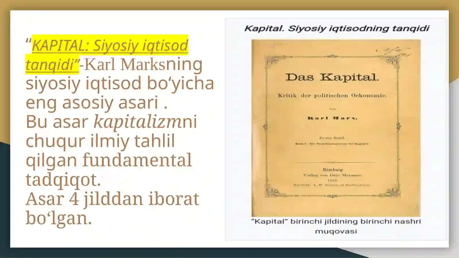 Karl Marksning“Kapital”asari 3