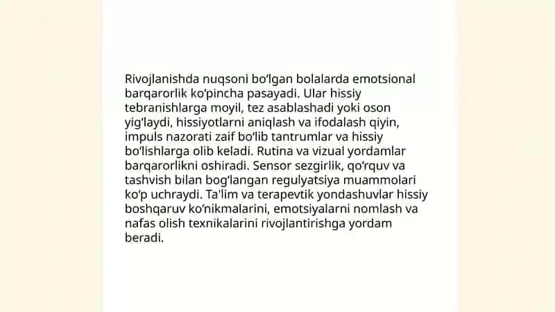 Rivojlanishda nuqsoni bo'lgan bolalar shaxs xususiyatlari 3