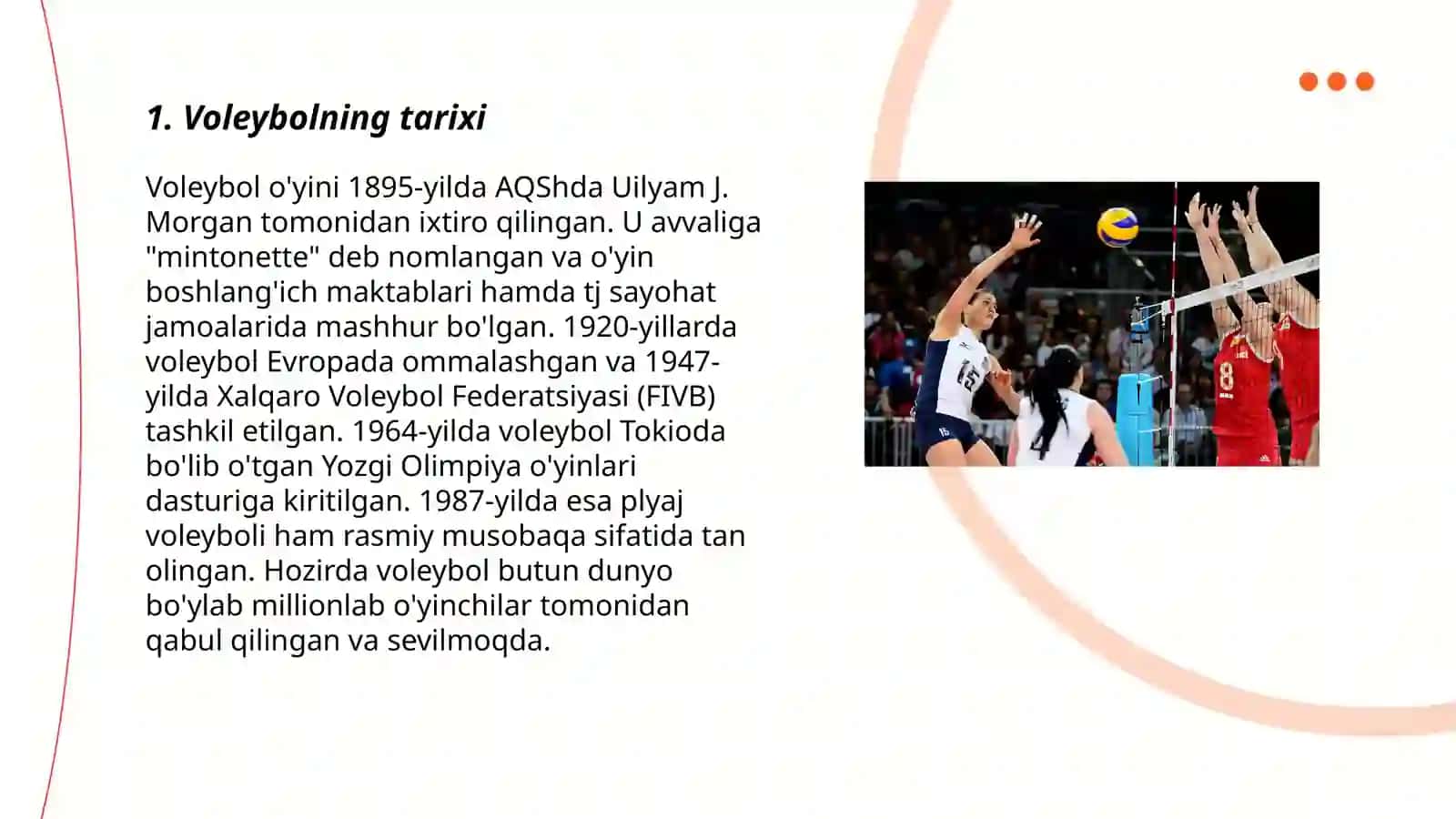 Voleybol sport turi haqida umumiy ma'lumot 3