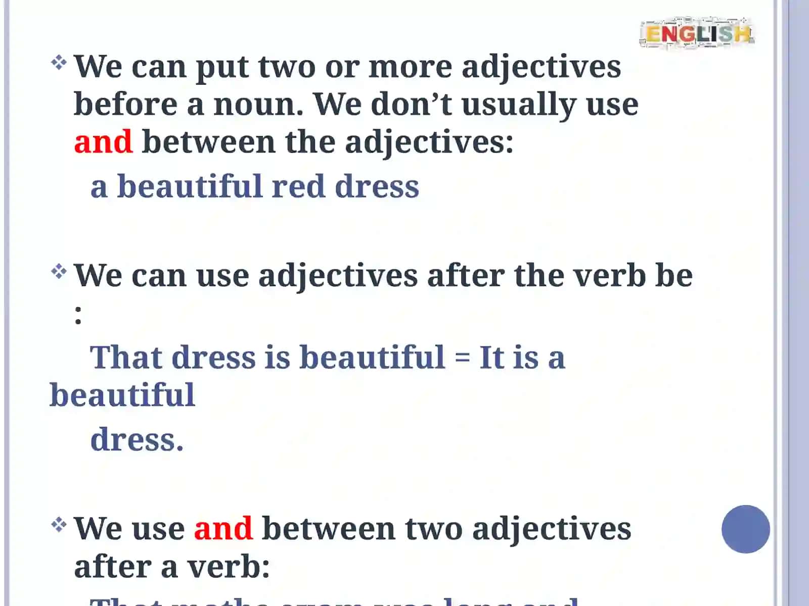 Types of adjective 3