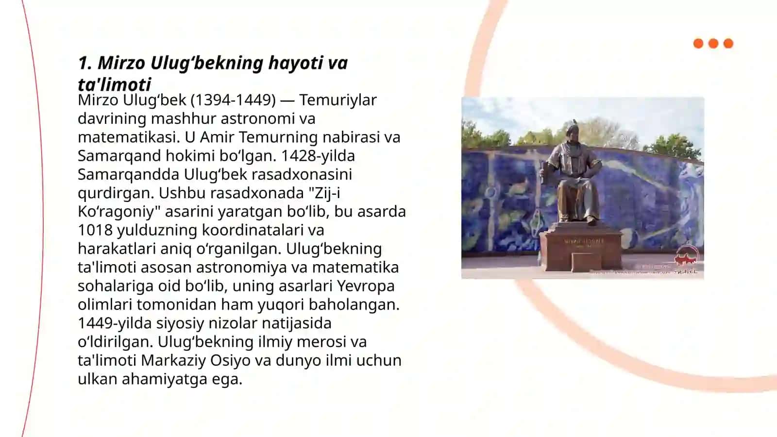 Mirzo Ulug‘bekning hayoti va ta'limoti 3