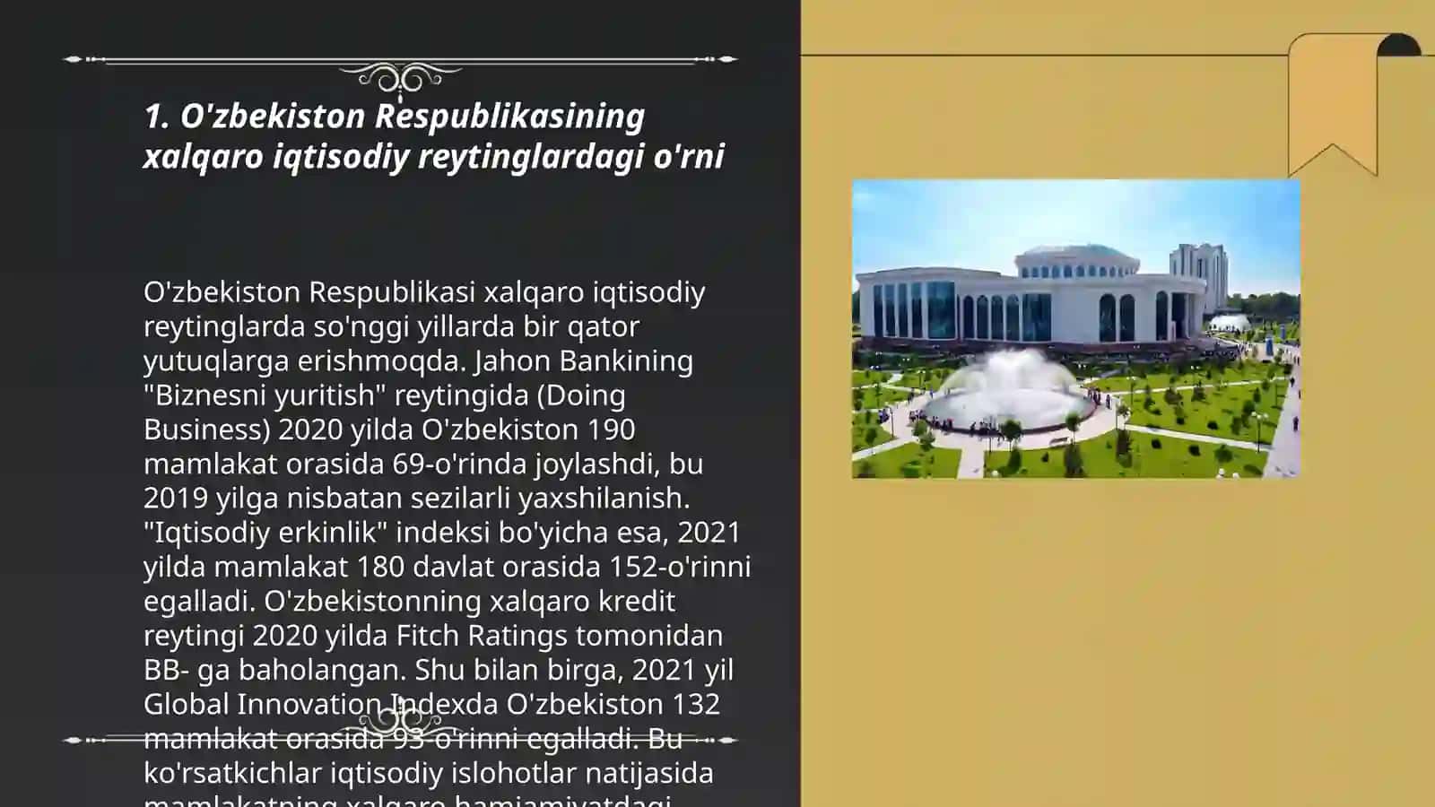 O'zbekiston Respublikasining xalqaro reyting va indekslardagi o'rni va nufuzi 3