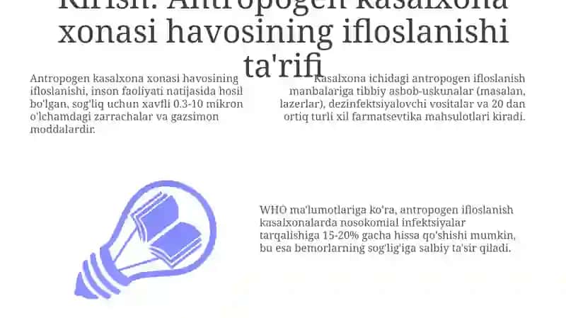 Kasalxona xonalari havosining antropogen ifloslanishi haqida tushuncha 3