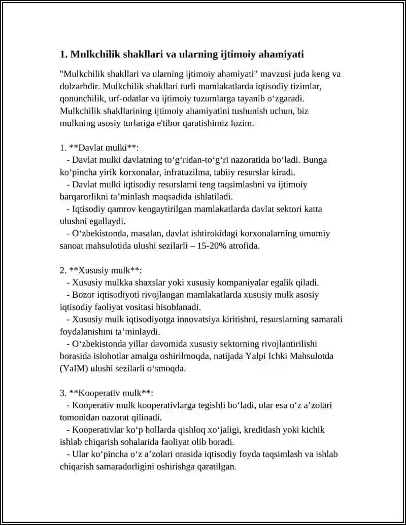 MULKCHILIK MUNOSABATLARI VA IJTIMOIY SOHA 3