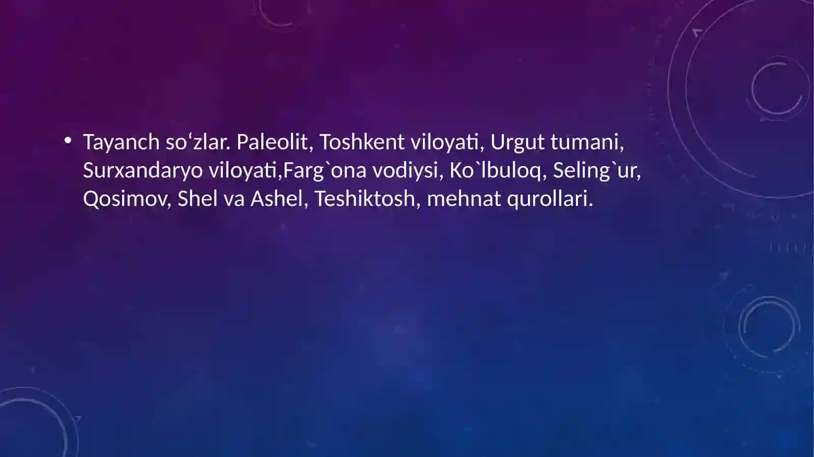Oʻrta Osiyo Dailk Paleolit Davri madaniyat xususiyatlari 3
