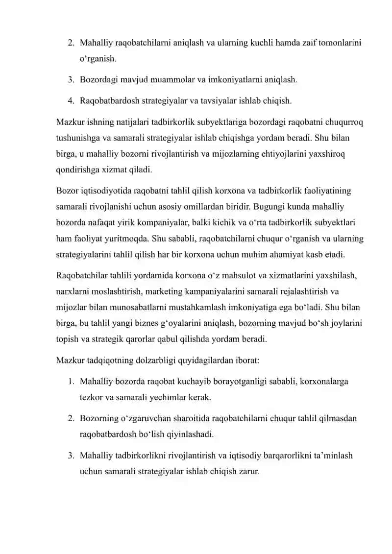 MAHALLIY BOZORDA RAQOBATCHILAR TAHLILI VA YECHIMLAR 3