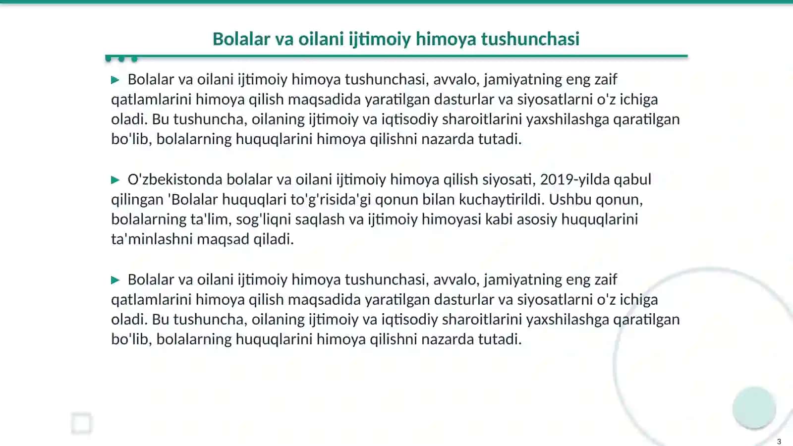 O'zbekistonda bolalar va oilani ijtimoiy himoya qilish siyosati:etik tahlil 3