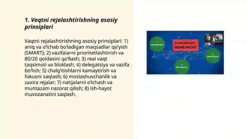 Taym-menejment va shaxsiy rejalashtirish usulllari 3