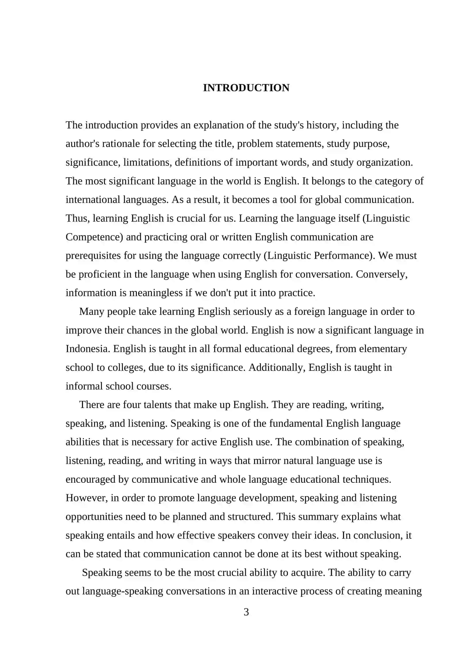 THE ROLE OF ASSESSMENT IN INTEGRATED SPEAKING SKILL DEVELOPMENT 3