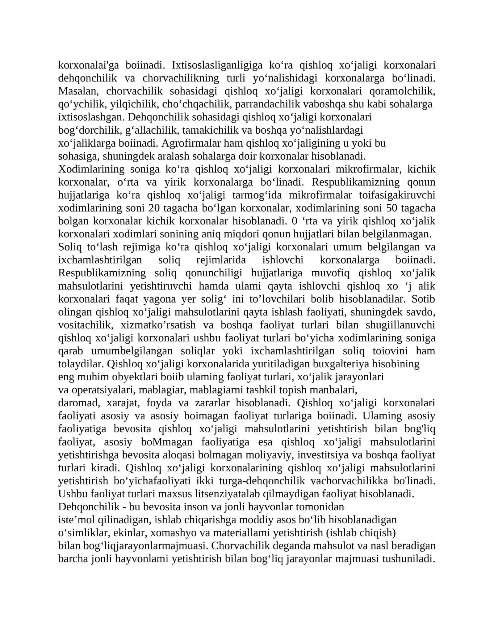Qishloq xo'jalik korxonalarida buxgalteriya hisobini tashkil qilish asoslari 3
