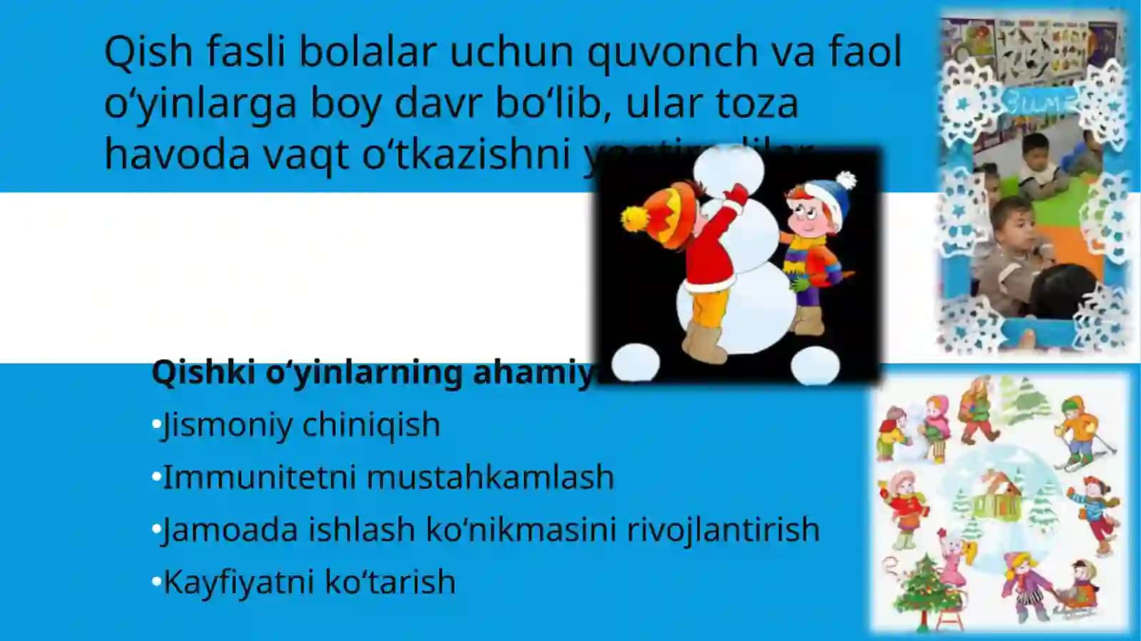 QISHKI O’YINLARNI TASHKIL QILISH 3