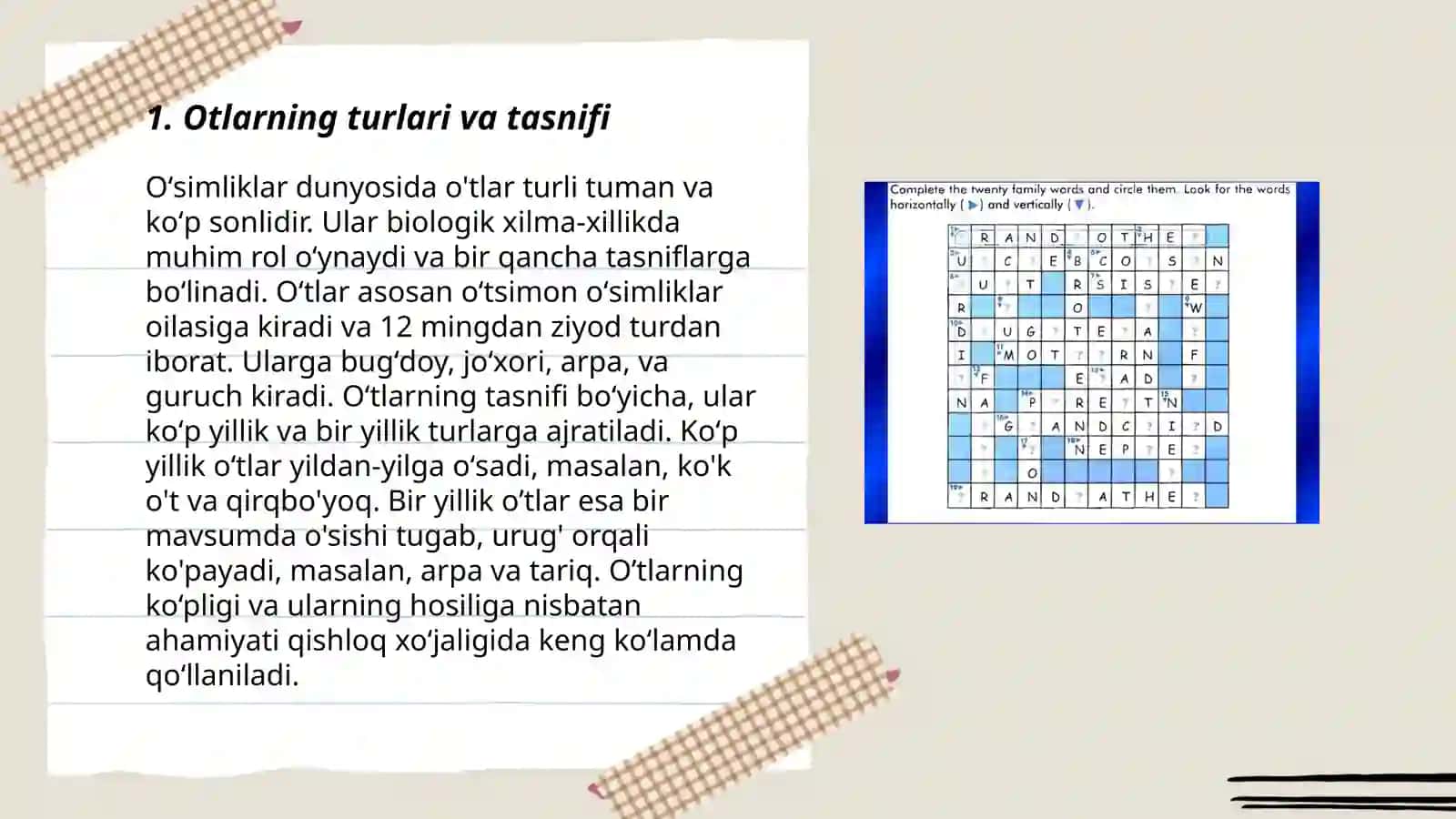 Otlarning turlari va tasnifi 3