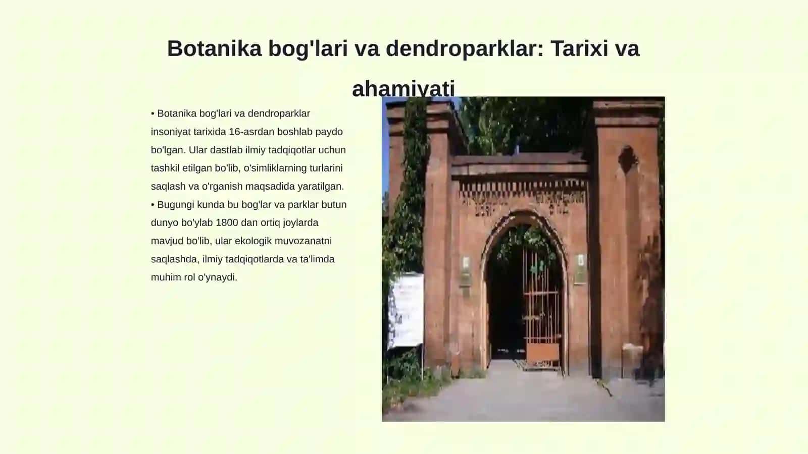 Botanika bog'lari va dendroparklarning introduksiya ishlaridagi ilmiy ro'li 3