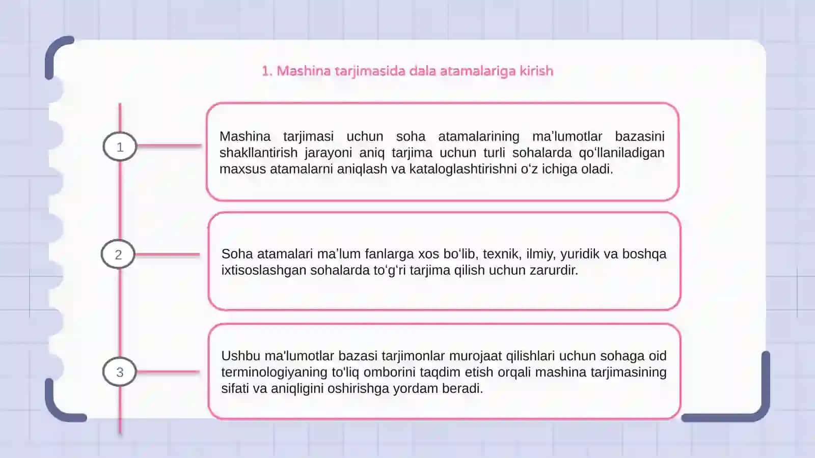 Mashina tarjimasi uchun sohaviy terminlar  bazasini shakllantirish 3