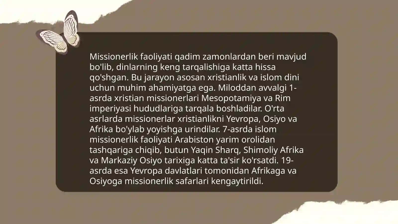 Missionerlik va Prozelitizm 3