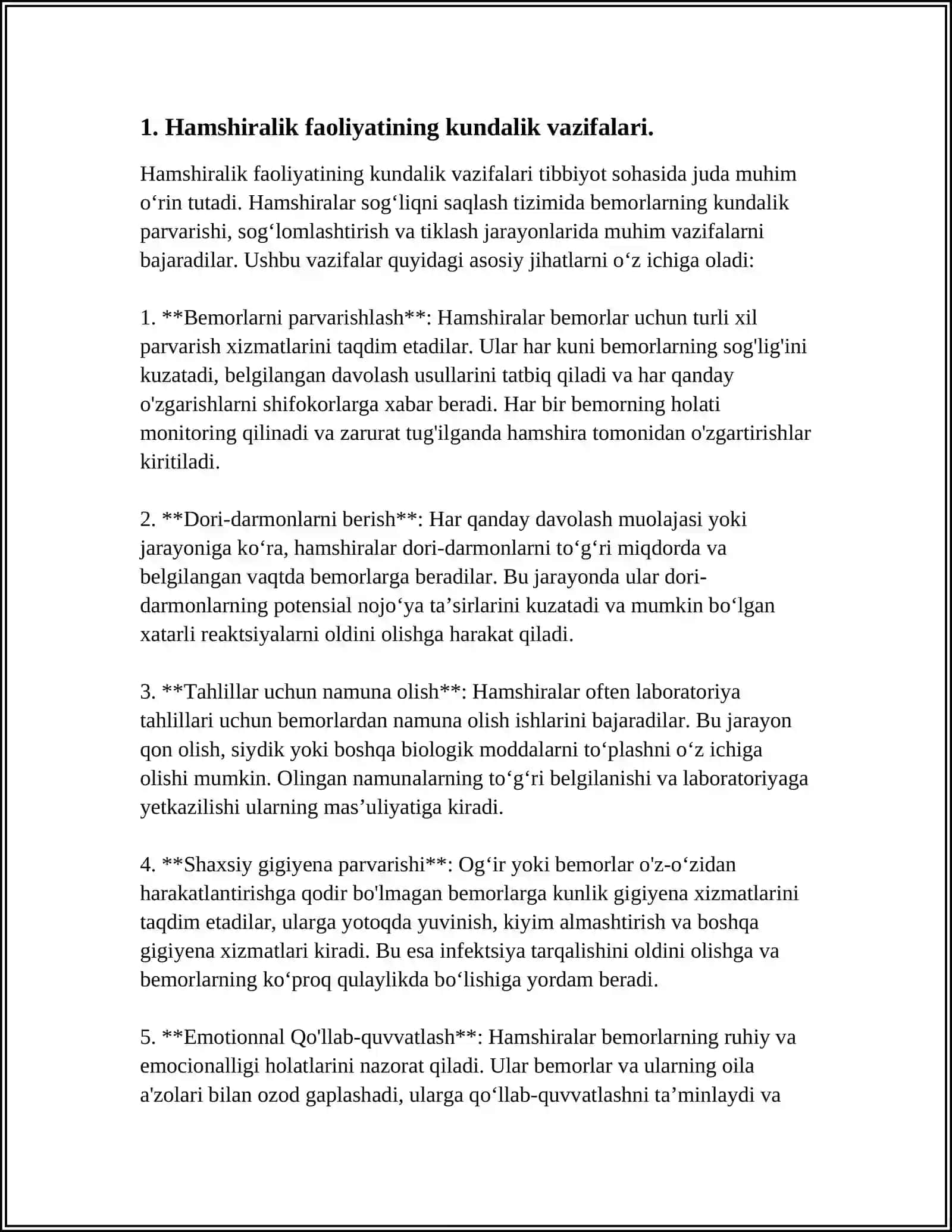 HAMSHIRALIK KUNDALIK YOZISH 3