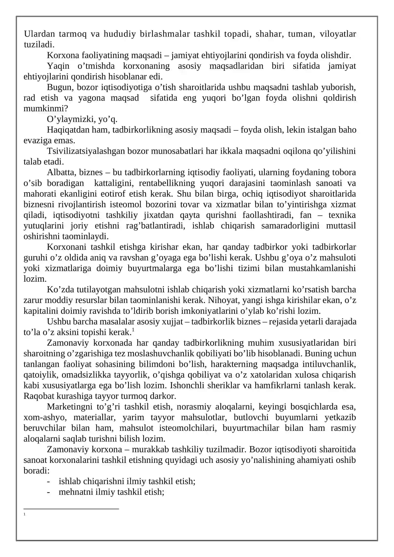 KORXONA-MILLIY IQTISODIYOTNI ASOSIY BO’G’INI SIFATIDA 3