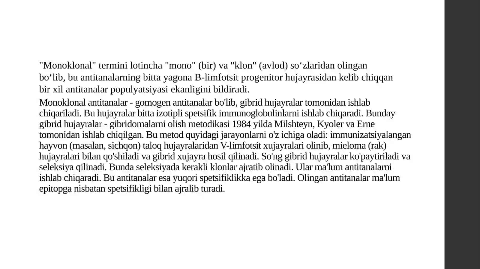Tibbiyotda va tashxisda ishlatiladigan monoklonal antitanalar 3