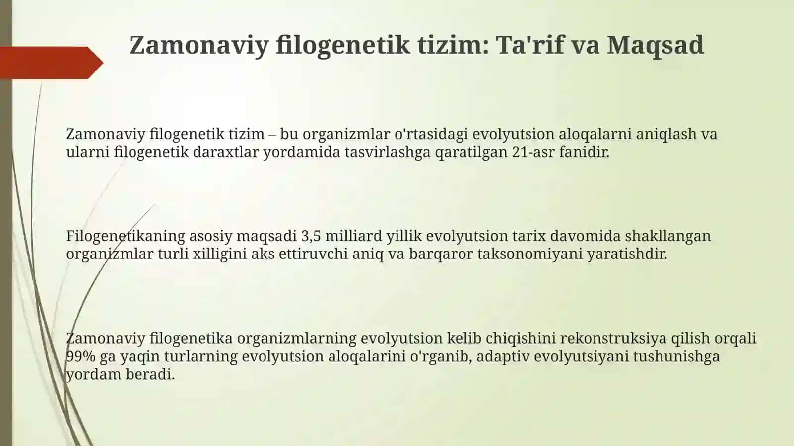 Zamonaviy Filoginetik sistema 3