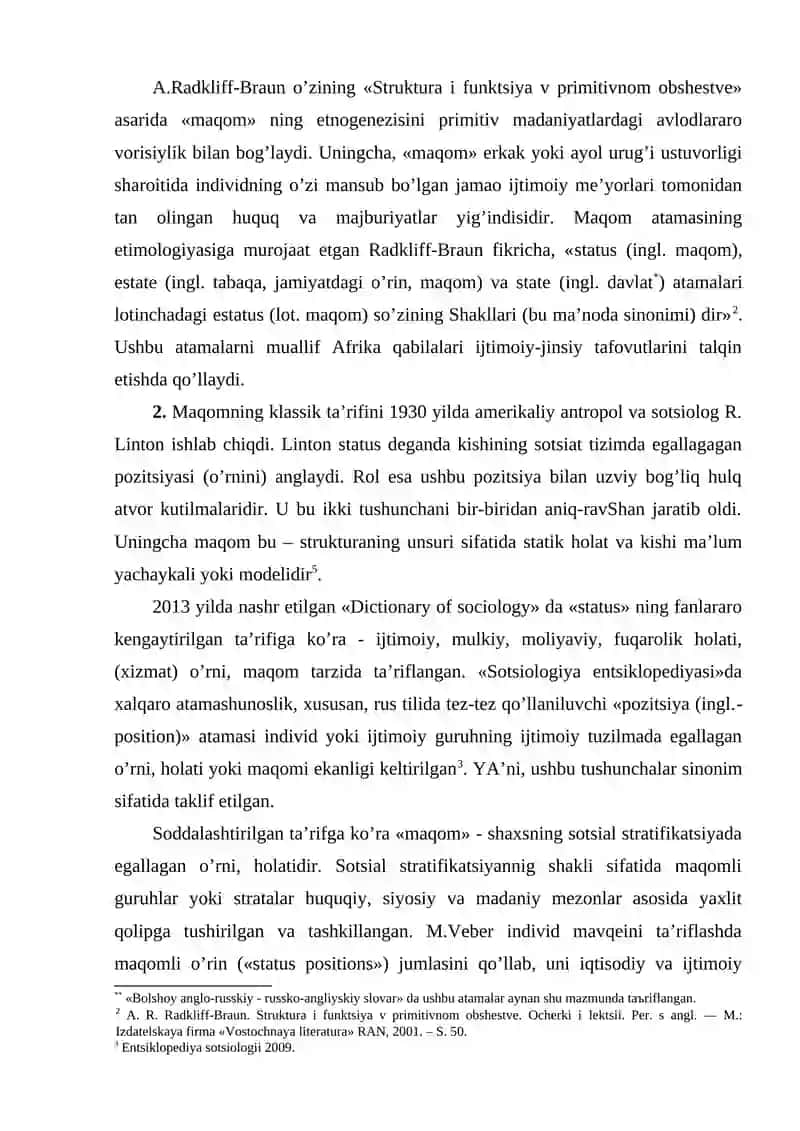 SOTSIAL STATUS VA ROLLAR VA ULARNING IJTIMOIY HAYOTDA TUTGAN O’RNI 3