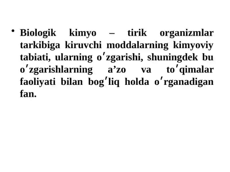 Aminokislotalar. Peptidlar. Oqsillar. Oqsillarning biologik vazifalari 3