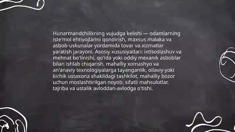 Hunarmandchilikning vujudga kelishi taraqqiyoti 3