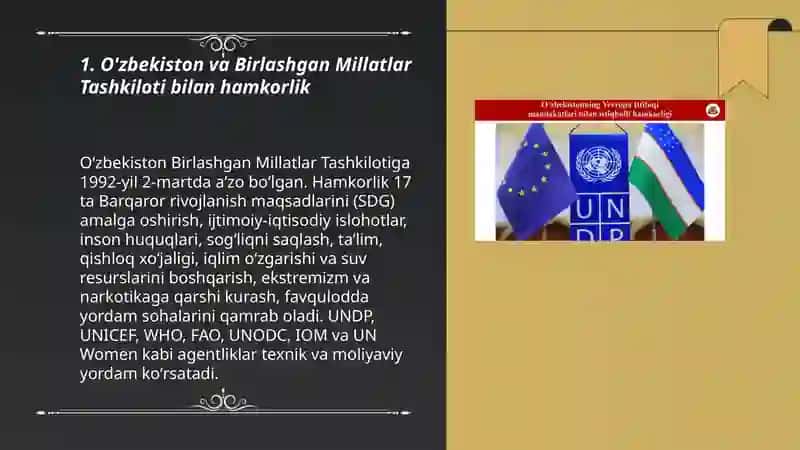 O'zbekistonning xalqaro tashkilotlar bilan hamkorligi 3