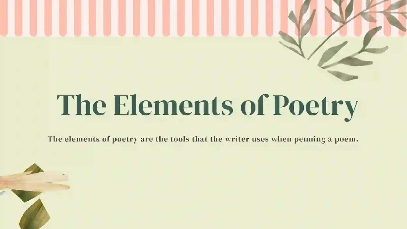 Mavzu: Poetry Elements 3