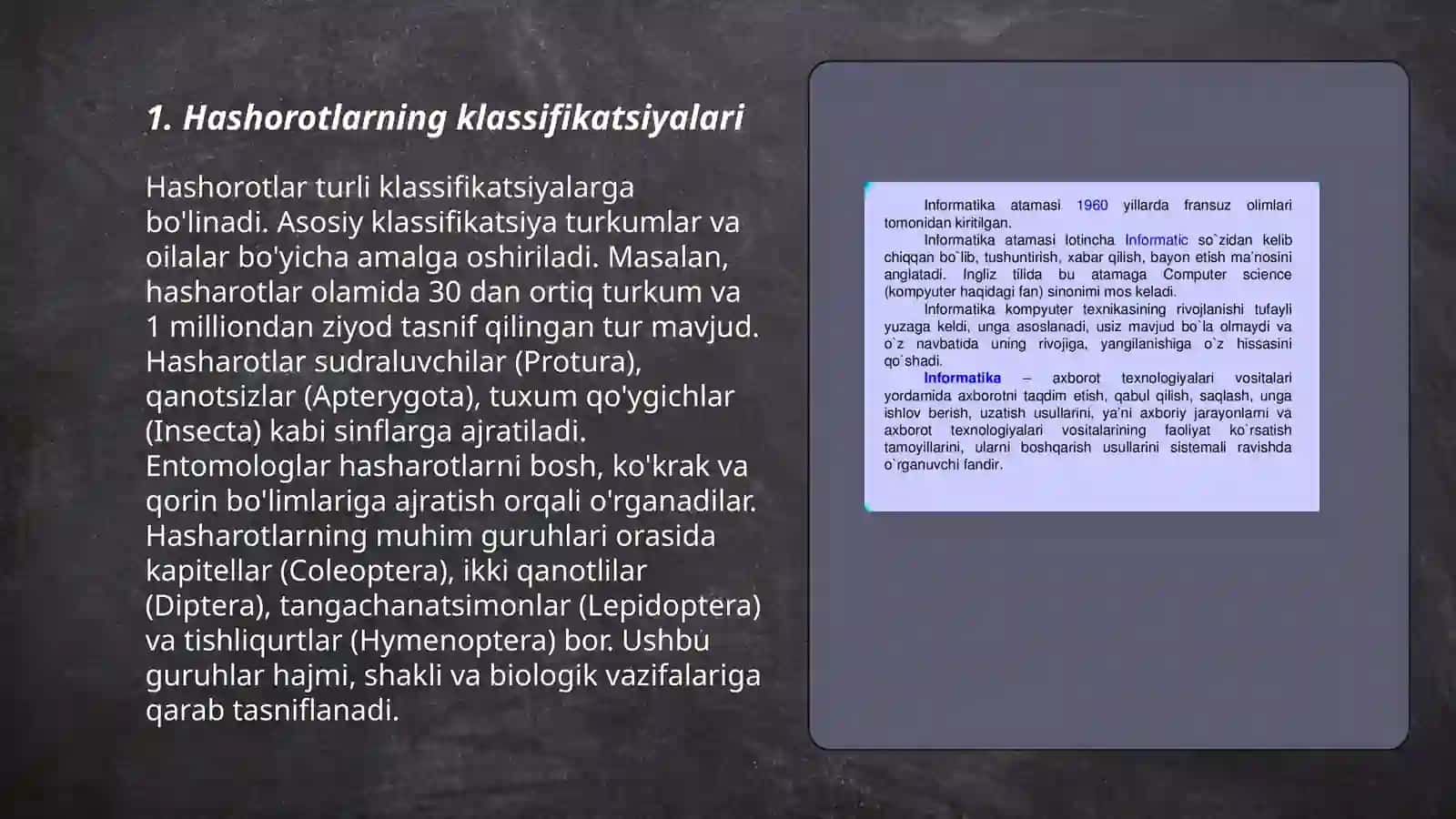 Hashorotlar sistematikasiga oid tadqiqotlarning tahlillari 3