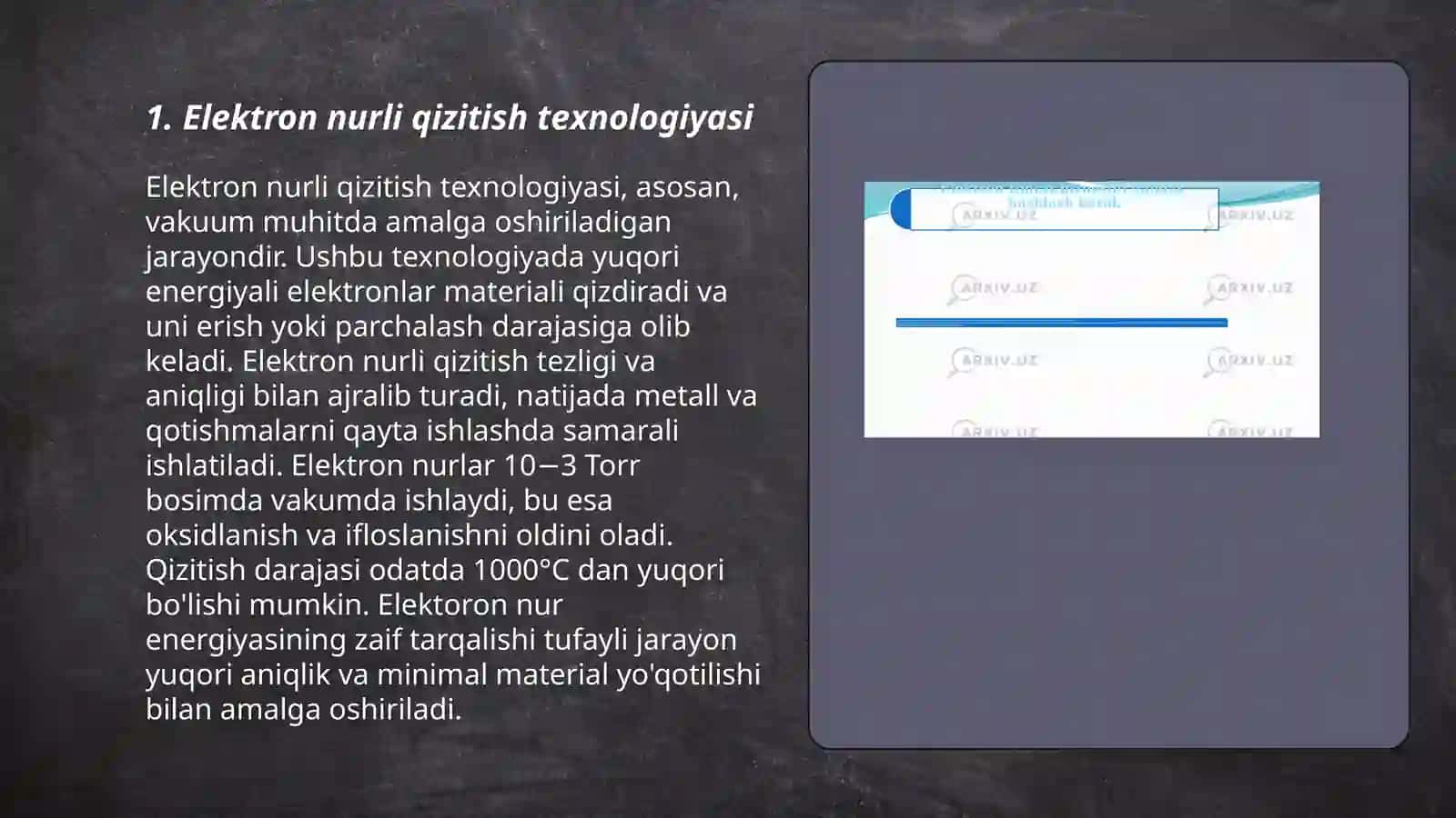 Elektron nurli qizitish 3