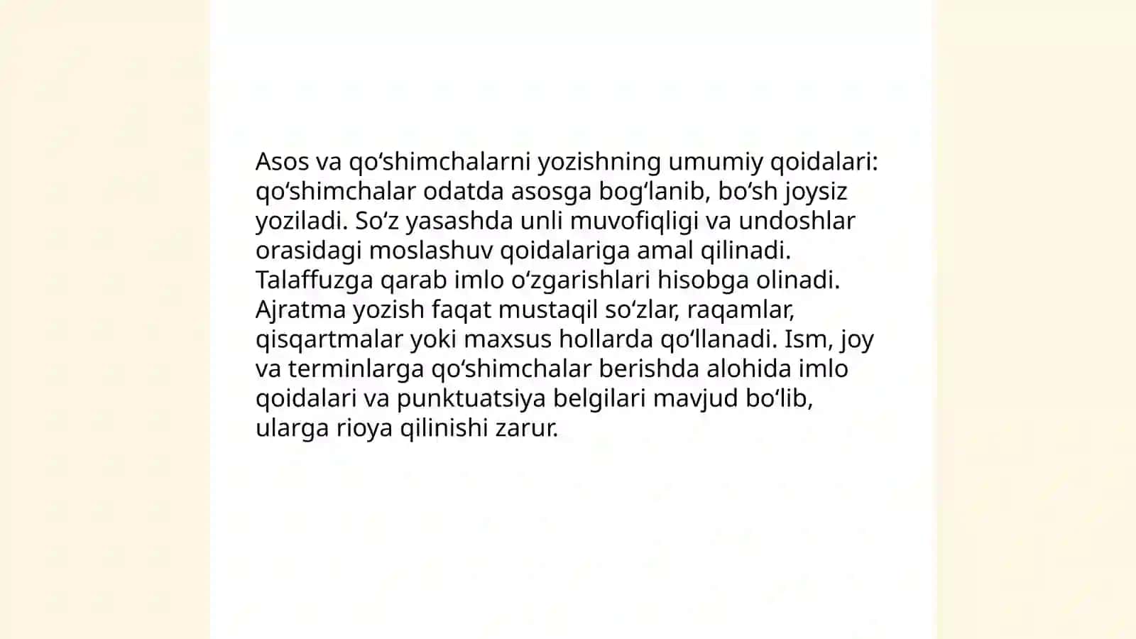 O‘zbek tilida asos va qo‘shimchalar imlosi 3