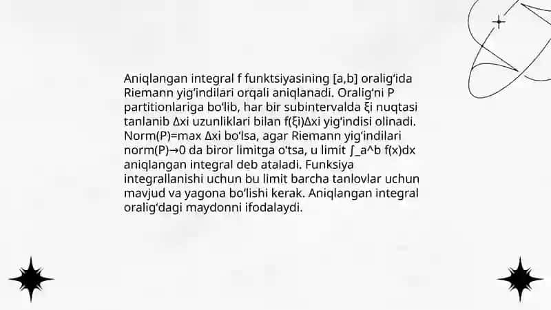 Aniq integral. Aniq integrallarni hisoblash 3