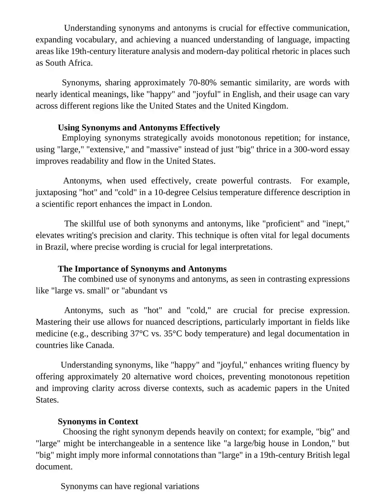 Synonym and antonym 3