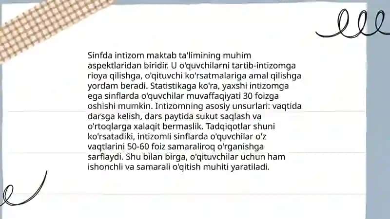 Sinfda intizom 3