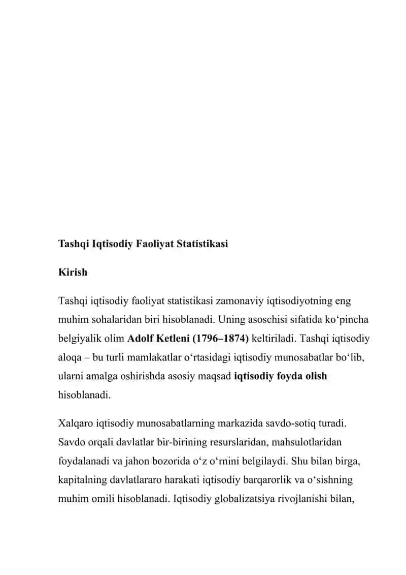 Tashqi Iqtisodiy Faoliyat Statistikasi 3