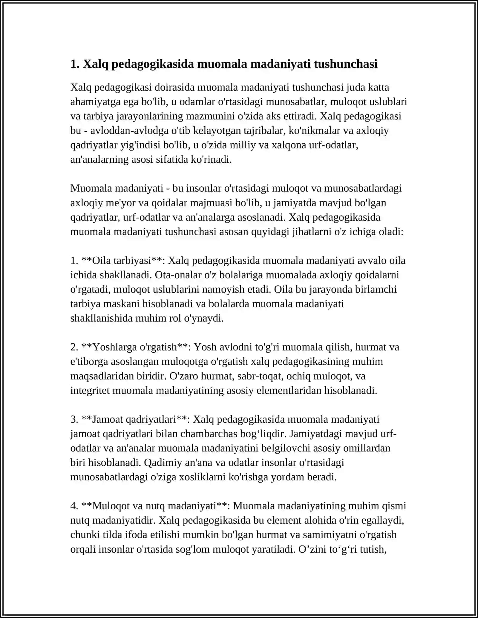 XALQIMIZ MUOMALA MADANIYATINING XALQ PEDAGOGIKASI MANBALARIDA AKS ETISHI 3