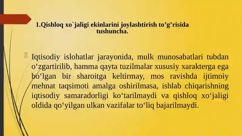 Qishloq xo‘jaligini joylashtirish va rivojlantirishning asosiy qonuniyatlari 3