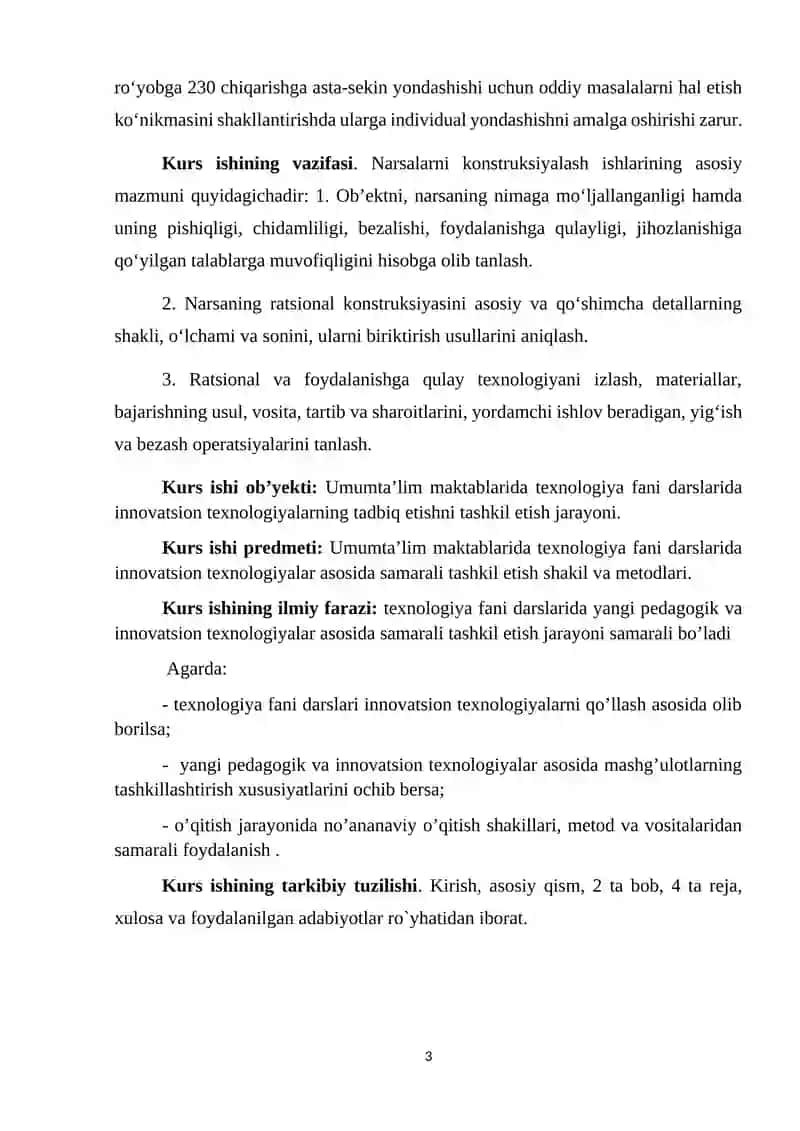 O'QUVCHILARGA «BUYUMLARNI KESIB KONSTRUKSIYALASH, MIXDA BERKITISH, YIG'ISH VA PARDOZLASH» MAVZUSINI O'QITISH METODIKASI 3
