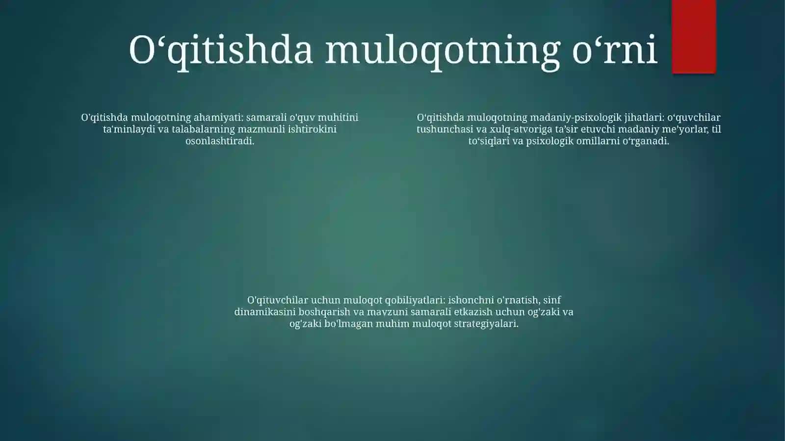 O‘Qtuvchi Faoliyatida Muloqot Madaniyati Va Psixalogiyasi 3