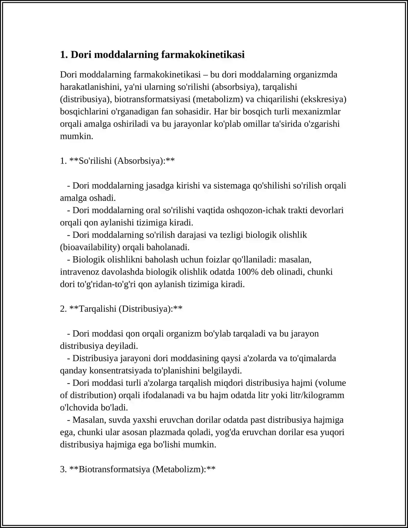 ORGANIZMDAGI DORI KONSENTRATSIYASINI MODELLASHTIRISHDA INTEGRAL HISOB TATBIQLARI 3