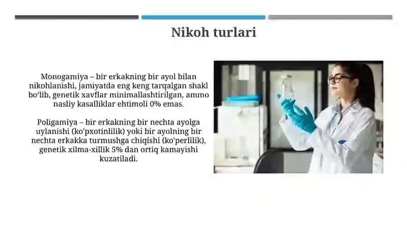 Nikoh tiplari va ularning tibbiygenetiktomonlari 3