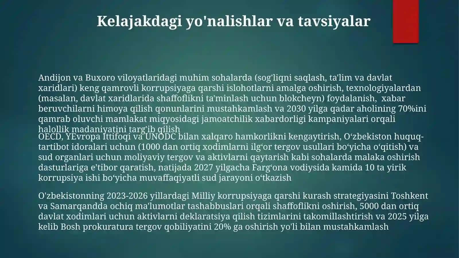 Karrupsiyaga qarshi kurash va Oʻzbekistonda korrupsiyaga qarshi kurash mexanizmlari 3