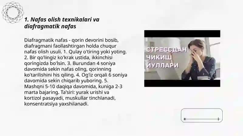 Stressni boshqarishning samarali usullari 3